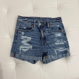 American Eagle Outfitters Distressed Blue Jean Shorts